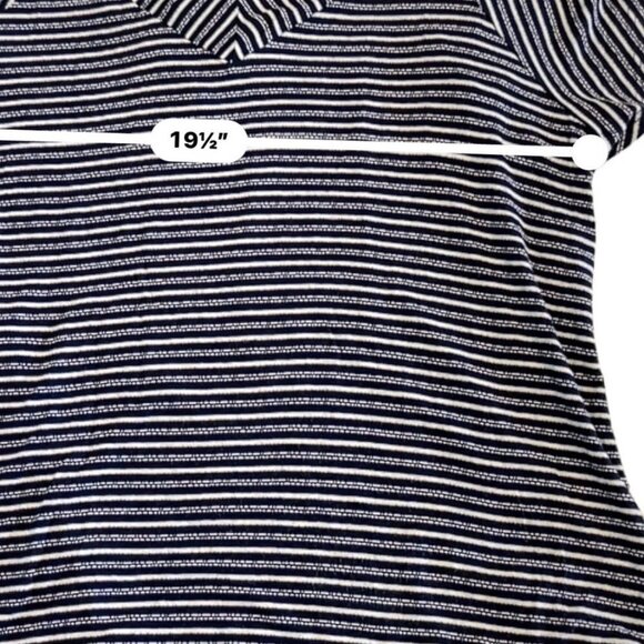 Anthropologie Brand Dolan Striped Flutter Sleeve Navy Striped Top Size XL - Picture 4 of 8